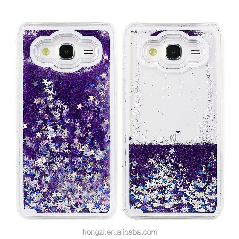 

J5 Fun Glitter Star Flowing Water Liquid Plastic Case For Samsung Galay J5 Transparent Clear Cover For Samsung J5