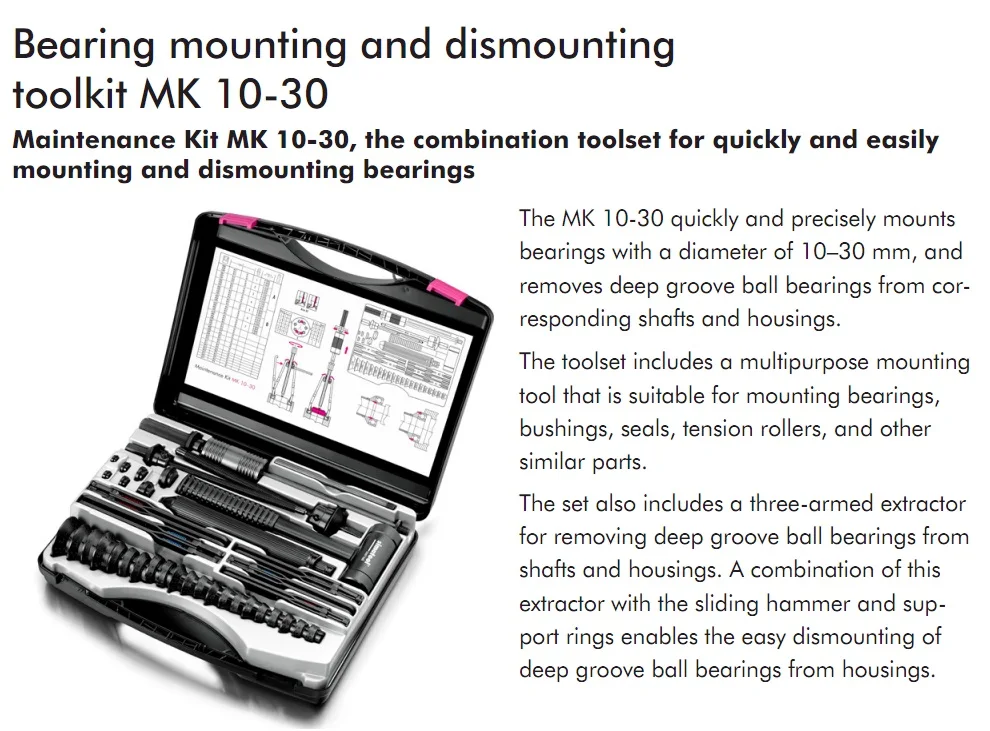 Bearing Fitting And Dismounting Tool And Maintenance Tool Kit Mk1030