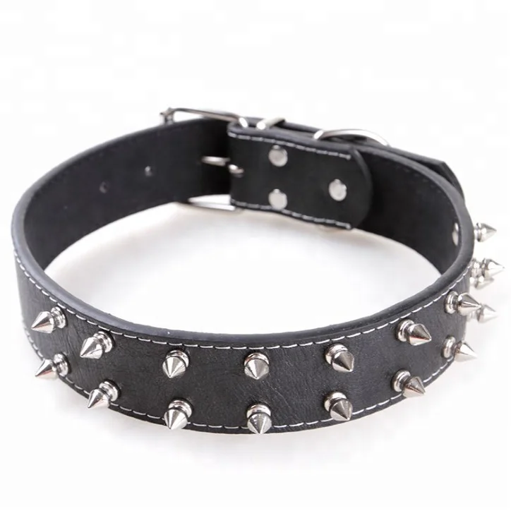 

Fashion Adjustable Spiked Studded PU Leather Pet Dog Collar, 4 colors