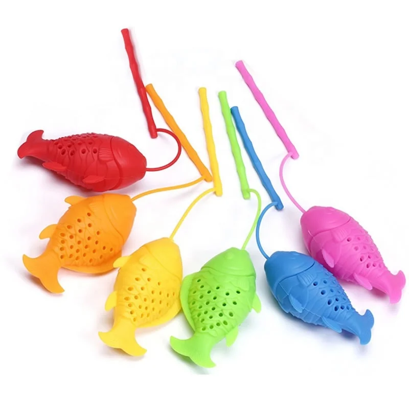 

YiJia hot sale cute silicone fish shape travel tea ball Infuser for loose leaf, As required