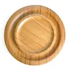 Organic Bamboo Round Plates,2 Pack Cheese Plates Coffee Tea Serving Tray Fruit platters Party Dinner Plates Sour Candy Tray