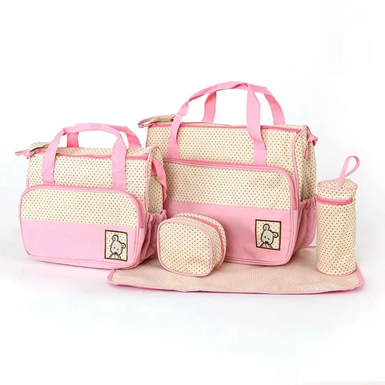 Wholesale 5pcs Combination Baby Nappy Bag Multifunction Diaper Baby