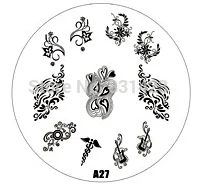 2015 new A Series A27 Nail Art Polish DIY Stamping Plates Image Templates Nail Stamp Stencil