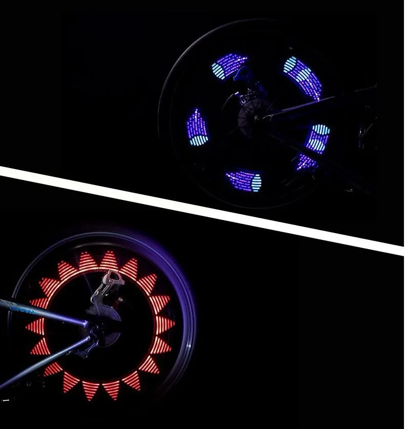 7 Led Bicycle Tyre Wheel Light 12 Patterns Motorcycle Mountain Bike ...