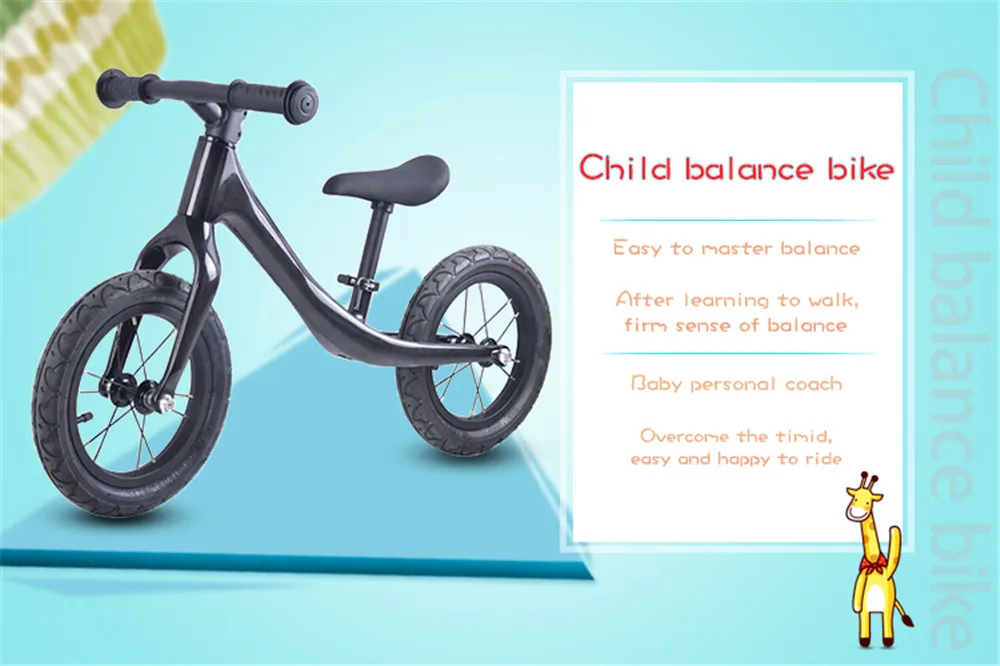 Top 12inch Carbon fiber Frame Children Bicycle carbon Kids balance Bicycle For 2~6 Years Old Child carbon complete bike for kids 1
