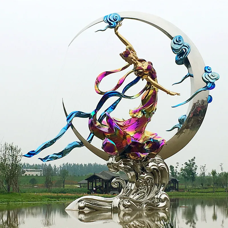 China Professional Manufacturer High Quality Chrome Paint Fiberglass Sculpture Multicolor Chrome Plating
