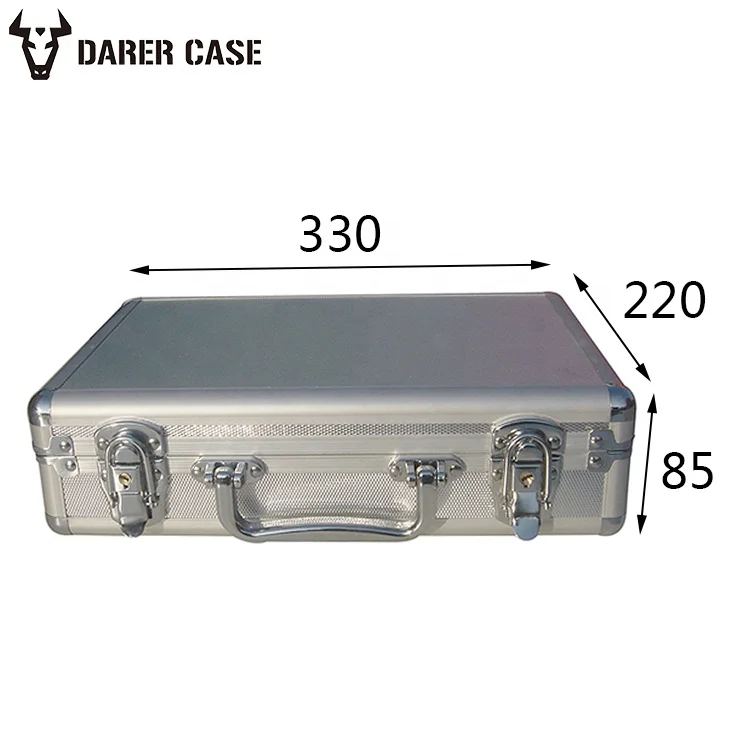 DPE024 330*220*85mm Silver Hard Aluminum Carrying case for Tool Set
