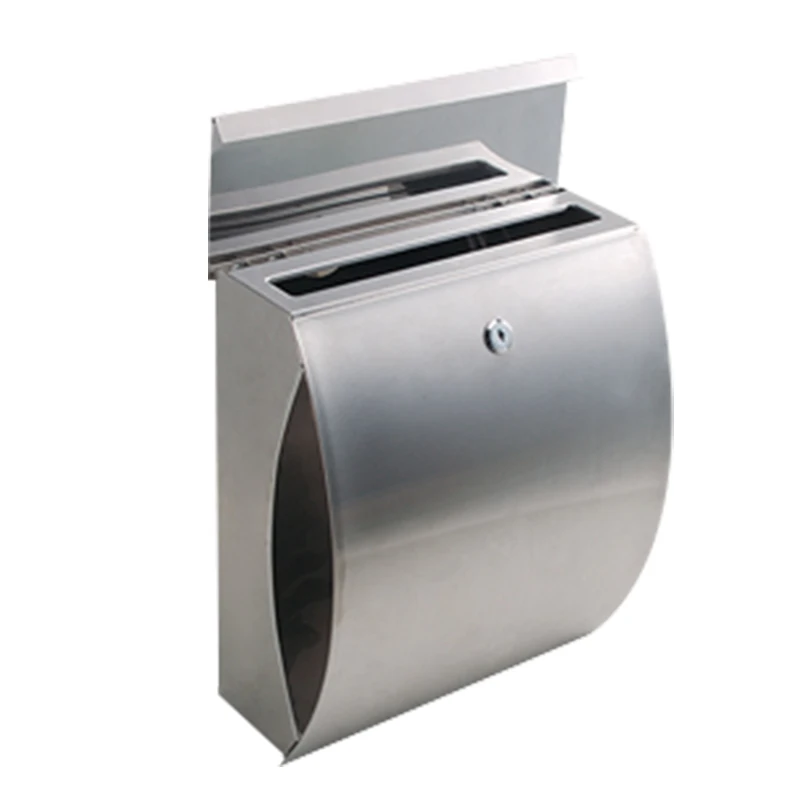 Wall Mounted Mailbox Stainless Steel Mailbox Locking Key Mailbox Letter
