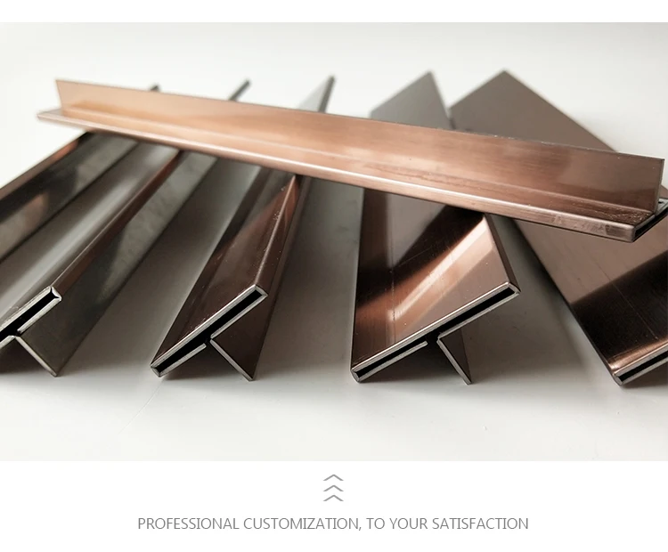 Wholesale Hotel Mirror Golden Stainless Steel T Shaped Tile Trim