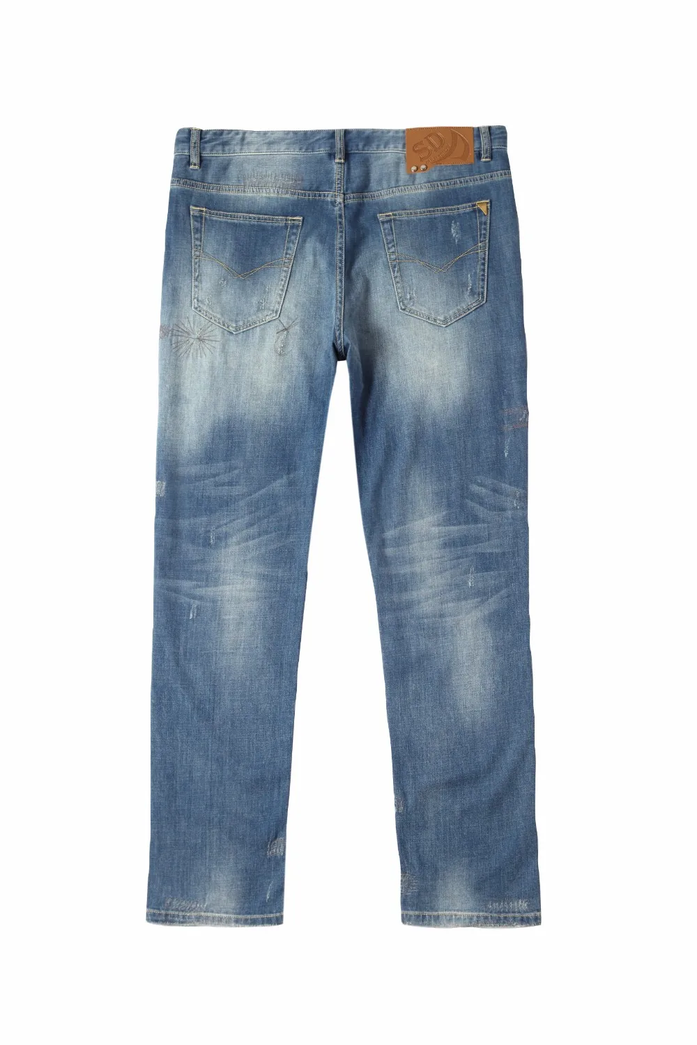 new style rock revival custom denim jeans slim fit damaged jeans