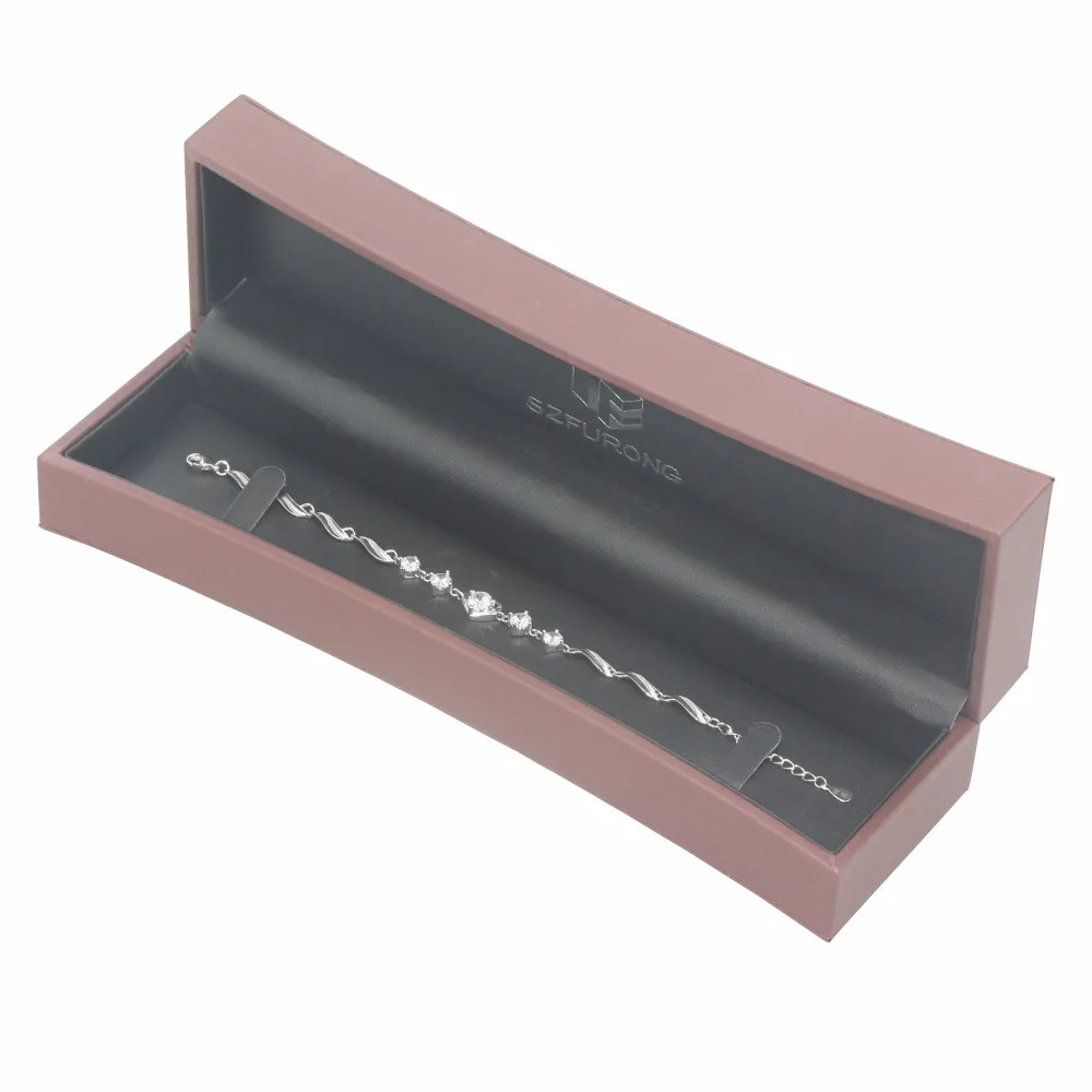 Custom Made Pu Leather Rectangular Luxury Gift Jewelry Bracelet Jewelry