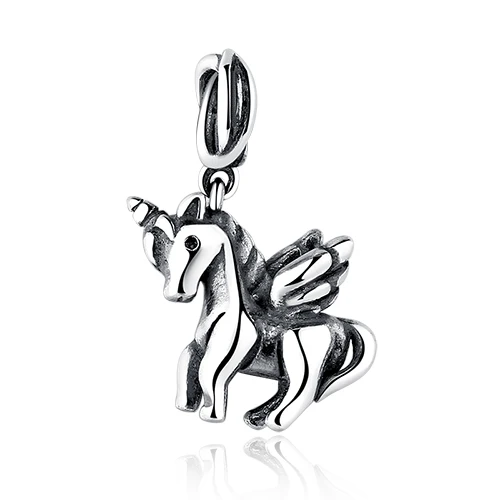 

European Free Spirit Horse Dangle Charms 925 Sterling Silver Charms Beads Fit Original Bracelet For Women DIY Jewelry, Silver color