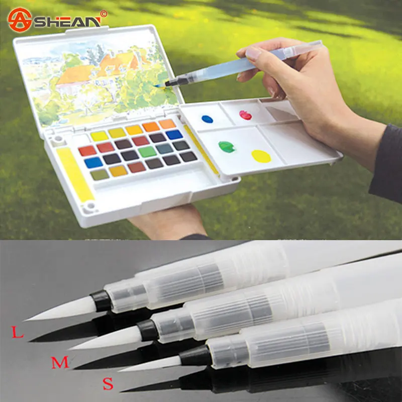 Refillable 1 Pc Water Brush Ink Pen for Water Color Calligraphy Drawing Painting Illustration Pen Office