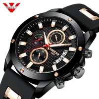 

NIBOSI 2333 Men Chronograph Analog Quartz Watch Date Military Watch Sport Watches Man Top Brand Luxury Silicone Watch