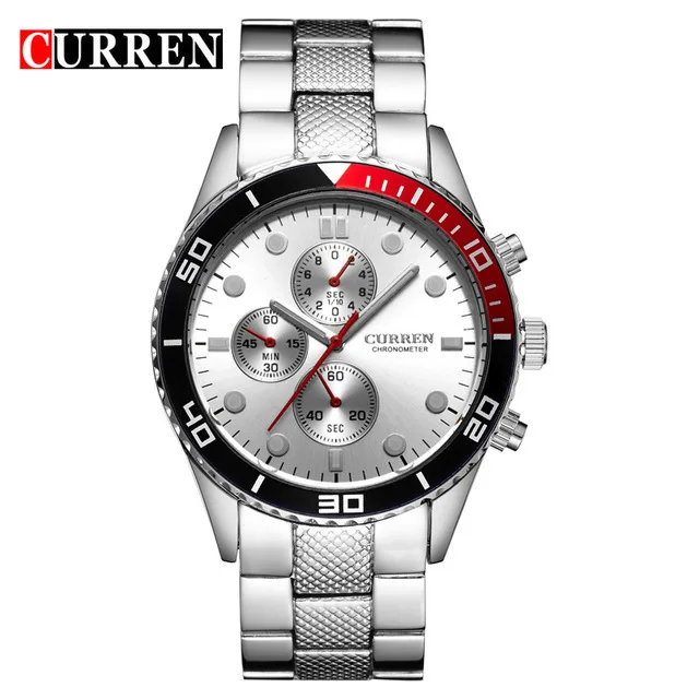 Curren 8028 Brands Business Casual 3atm Water Resistant Stainless Steel Back Quartz Wrist Watches Men