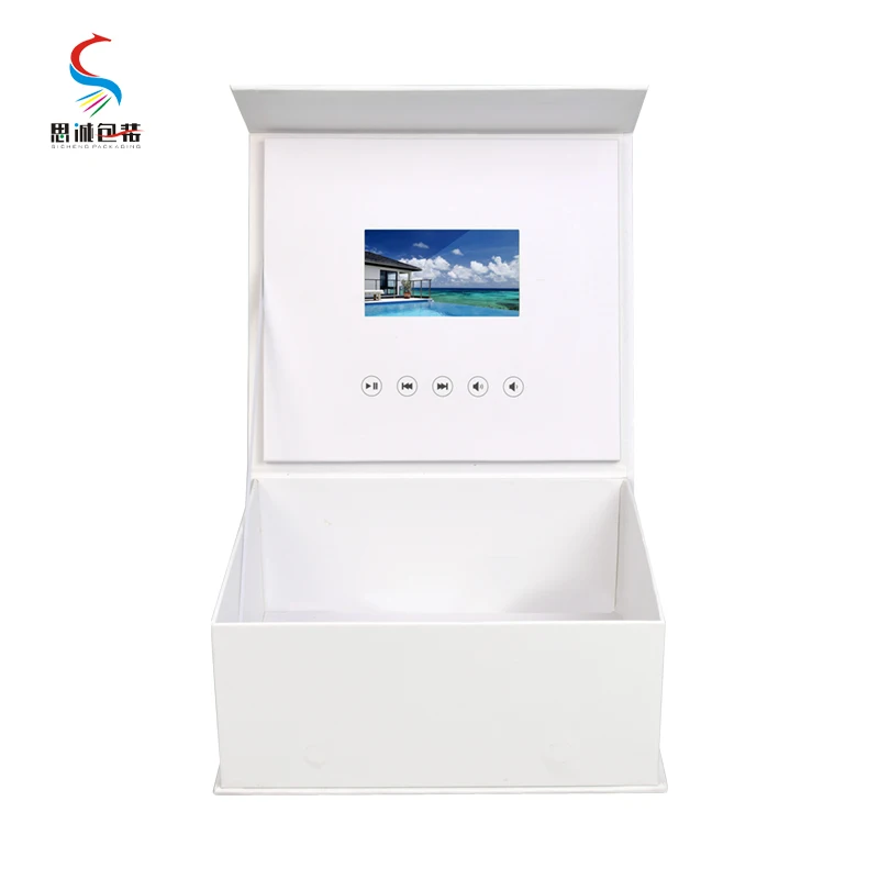 Black Video Brochure Box 7 Inch Lcd Screen Present Gift Flower Video