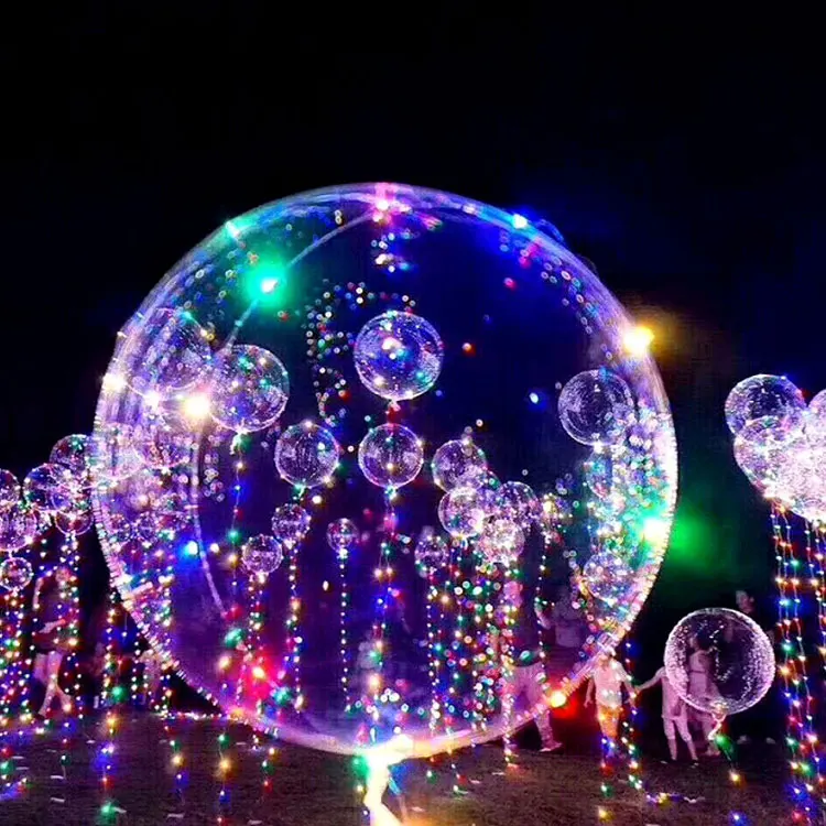 Transparent Clear Party Eco-Friendly Bobo balloon 18 inches LED balloon led balloon with string lights