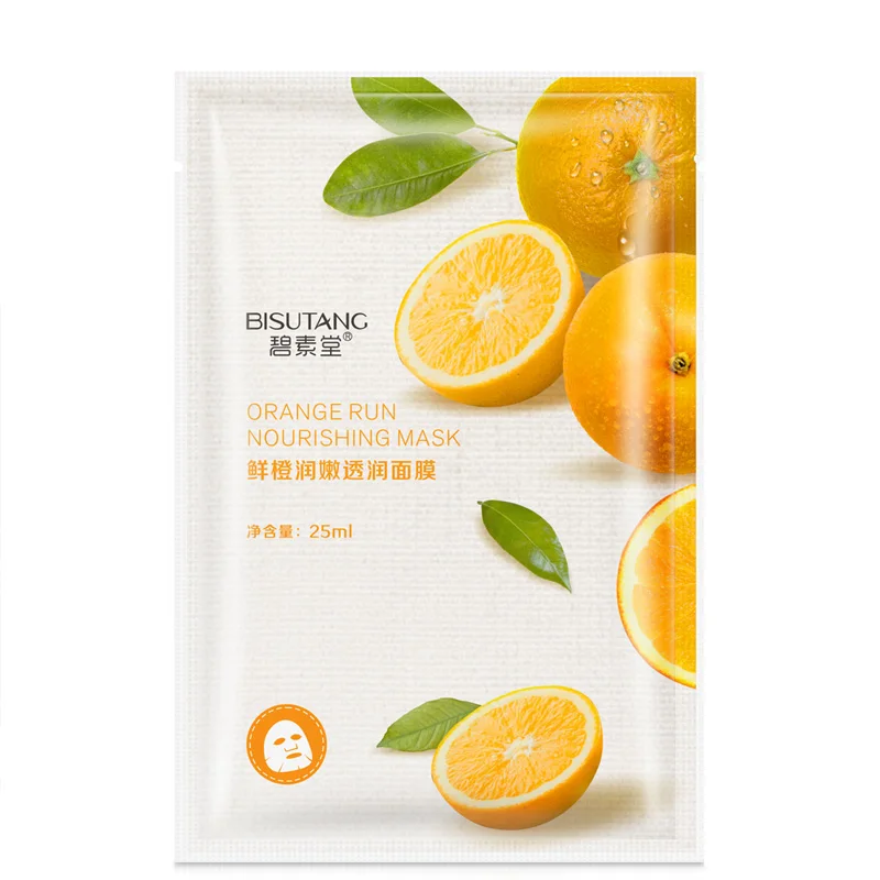 

Natural Organic Vitamin C Orange Mask Whitening Tightening Orange Extract Face Sheet Mask