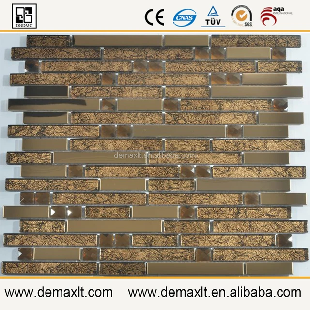 strip fashion 2016 design metal mix gold foil mosaic