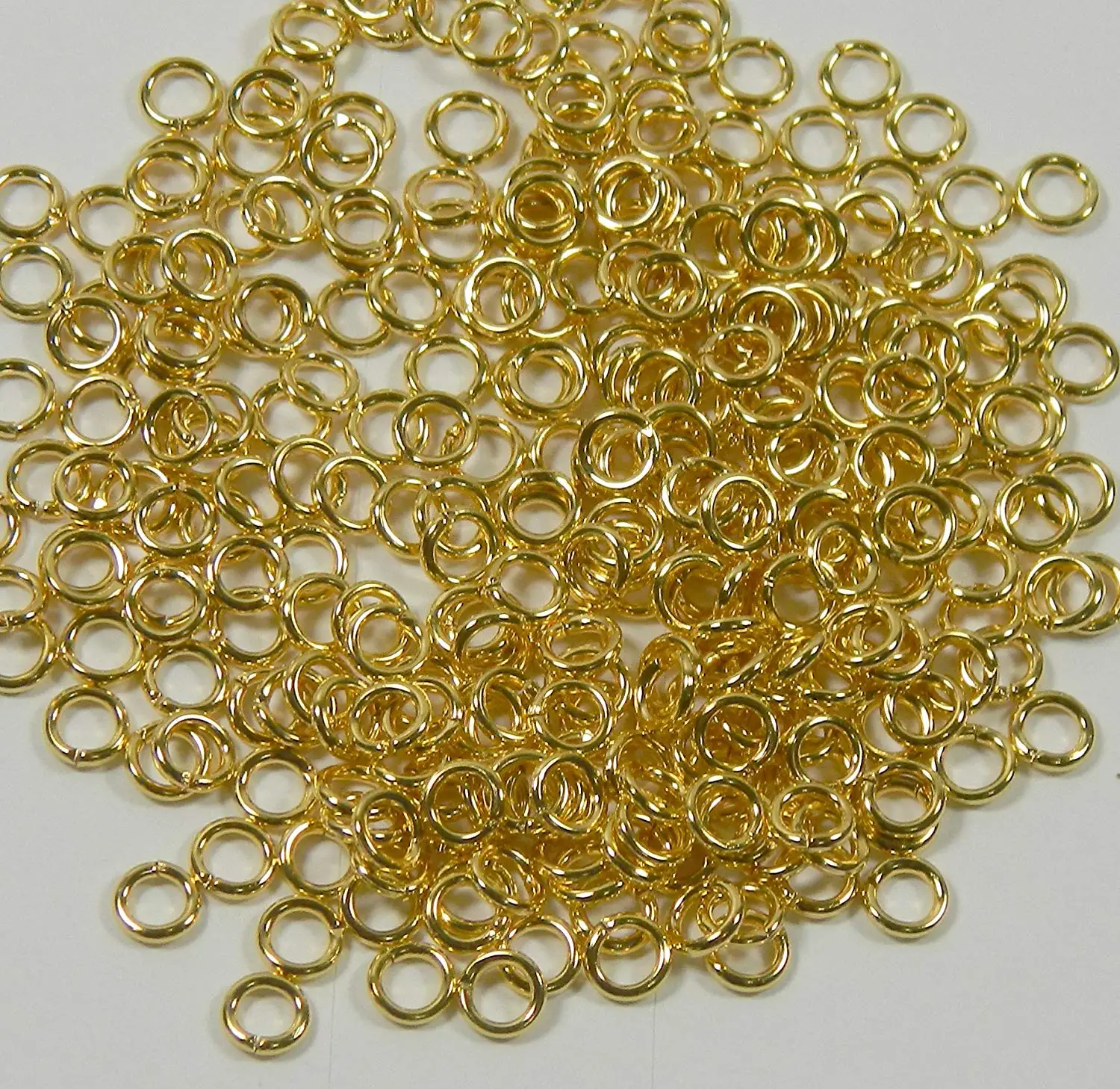 Rockin Beads 400 Jump Rings Gold Plated Brass 6mm Round 18 Gauge Jewelry Connectors Chain Links
