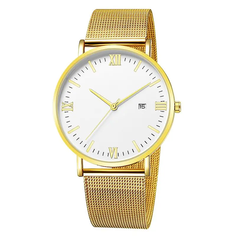 

geneva-659 high quality geneva brand calendar quartz mesh belt date wrist watch wholesale, Photo color