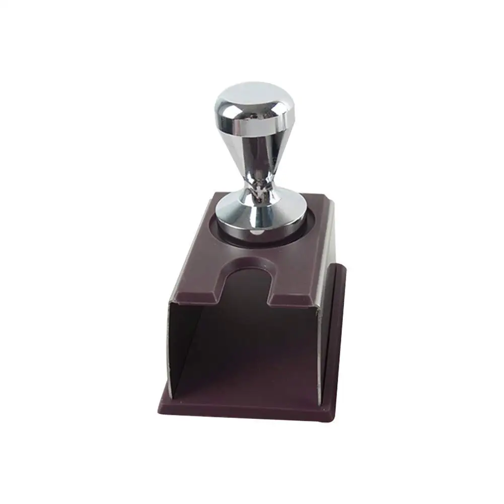 Black SoarUp Coffee Tamper Stand,Stainless Steel Sturdy Coffee Tamper Holder Coffee Powder Maker Stand Rack Silicone Tamping Mat Coffee Machine Tool