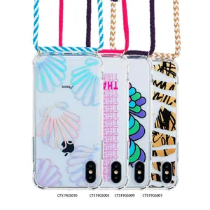 iPhone Clear TPU Case Necklace Crossbody Strap