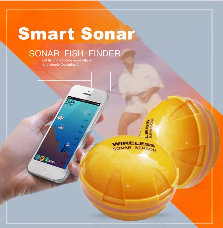 

Gorgons portable wireless fish finder sonar, Yellow