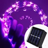 Solar Powered LEDs Light String With Long Ultra Thin String Copper Wire Seasonal Decor Rope Light For Weddings , Garden , Patio