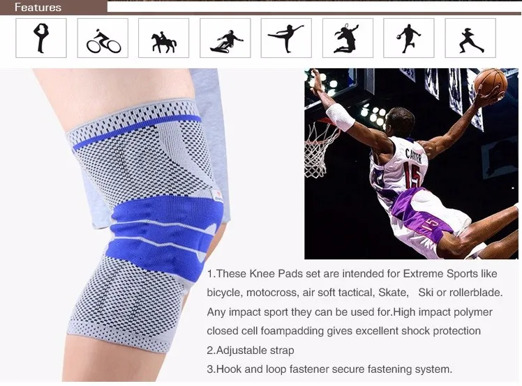 Wholesale Breathable Silicon Knee Support Belt And Knee Brace