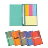 3 x 2 inches pocket size plastic flip open handheld small cute book white mini ball pen 3 colors sticky notes memo pad holder
