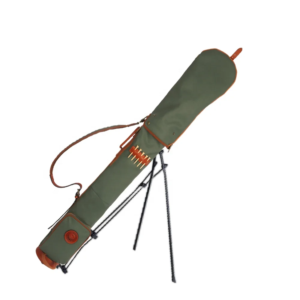 High Quality Canvas Leather Attachable Detachable Golf Bag Stand Golf