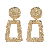 

New Design Statement Textured Open Square Shape Alloy Drop Earrings