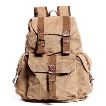 washed canvas backpack