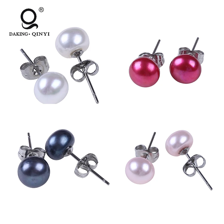 

Fashion Jewelry Earring Designs New Model Button Pearl Earrings