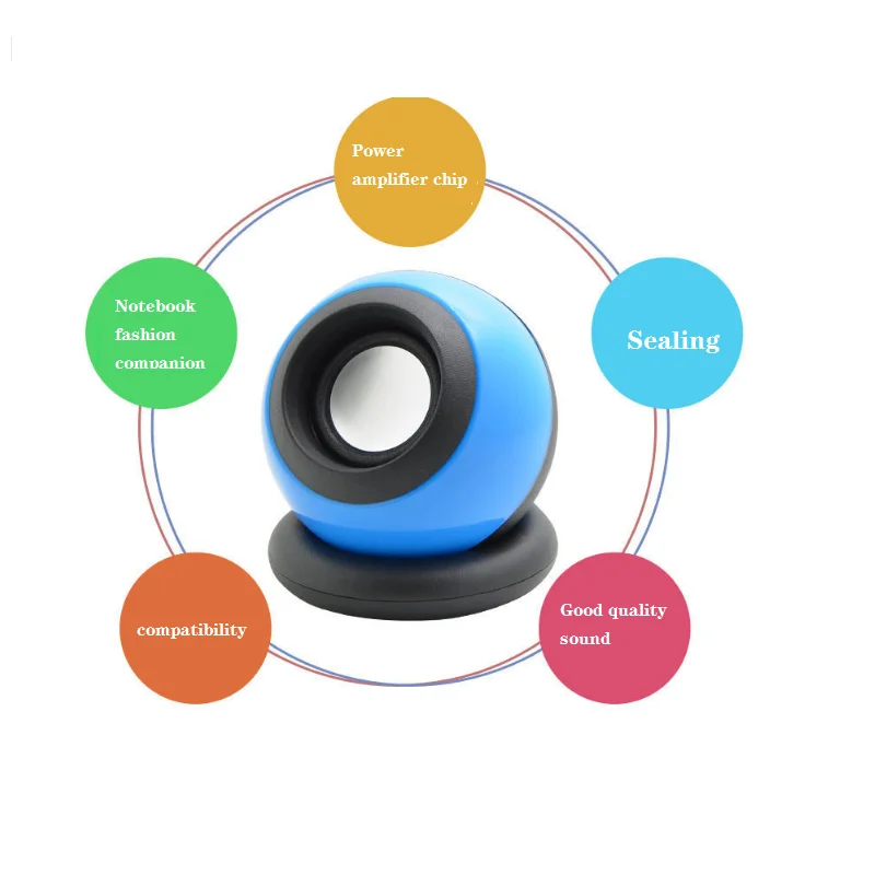 Portable Magic Ball Wired 2-way Small USB Speaker Small Mini Speaker 3.5mm Audio Interface 3W for Music Player - ANKUX.COM