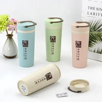 

Plant bamboo fiber custom biodegradable double layer wheat straw water bottles