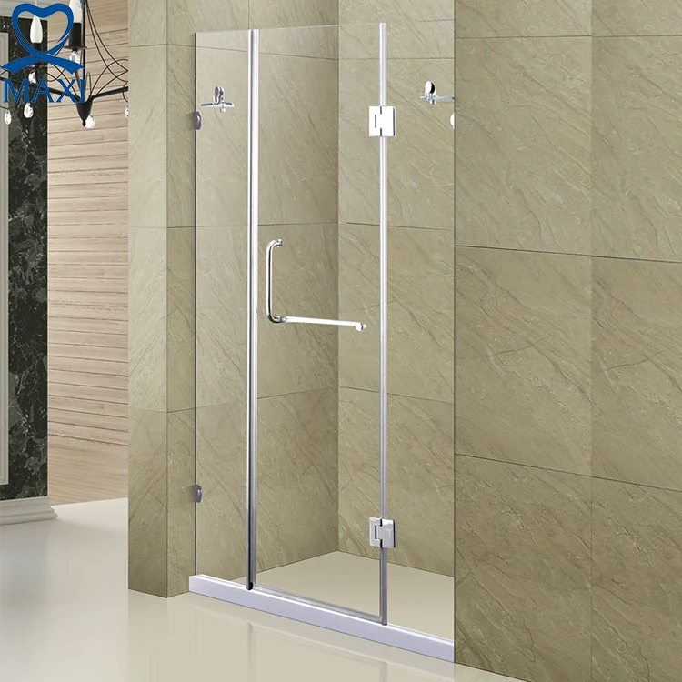 China manufacturer portable flat open glass hinge frameless shower room with sliding door