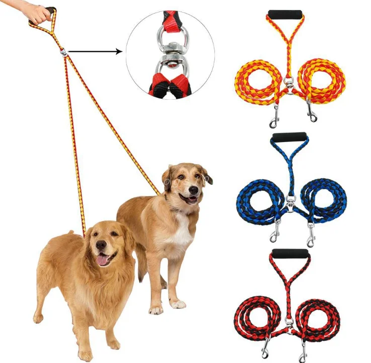 New Hot Sale Multifunction Pet Dog Leash Two Hooks Dogs Leash For Lead Two Dogs One Time Buy