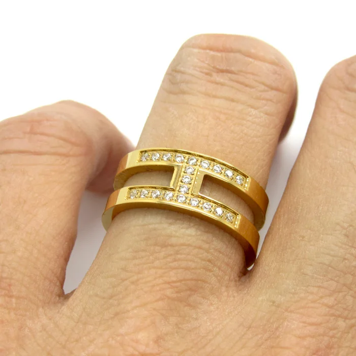 H letter sale gold rings