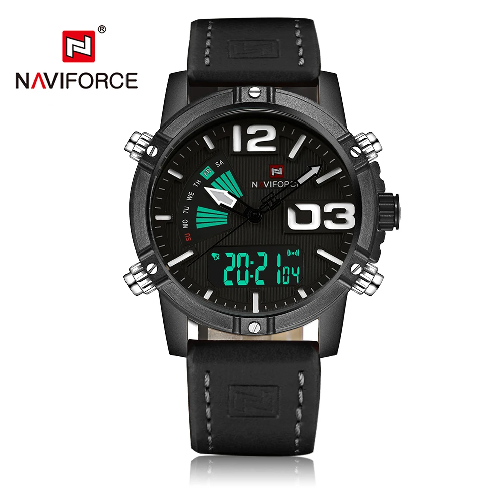 

Free Shipping Naviforce 9095 chronograph LED watches men factory price