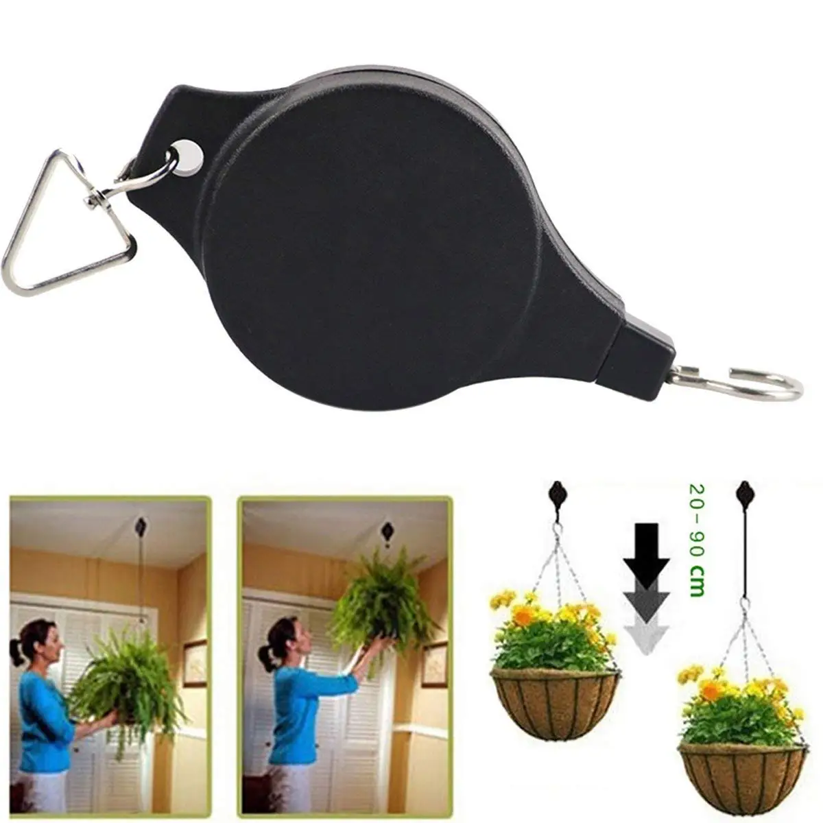 Retractable Plant Hanger Find Deals Get Quotations Tacoli Plant Pulley Easy Reach Hanging Flower Basket Hook Hanger
