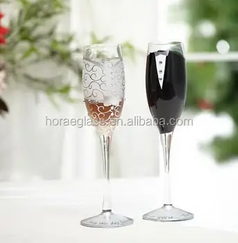 2pcs Set Wedding Champagne Glass Set Decor Cup Hanap Red Wine Cup