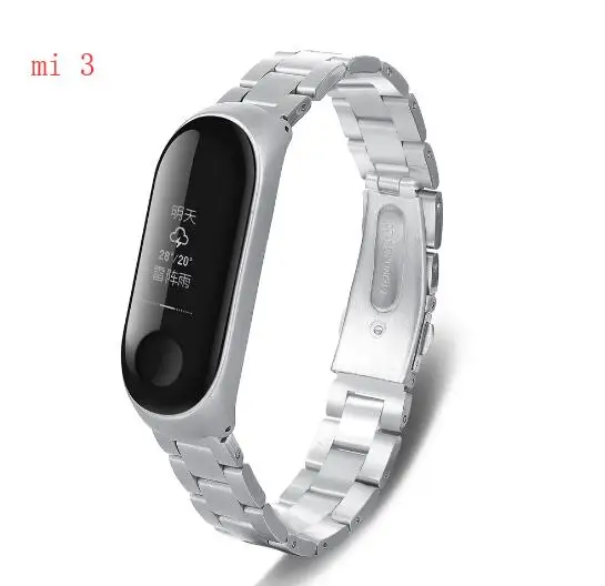 

Metal Strap for Original Xiaomi Mi Band 3 Strap Stainless Steel Bracelet Wristbands Replace, Black/silver/rose gold