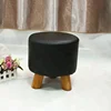 Beautiful style black leather case hall shoe bench ottoman stool