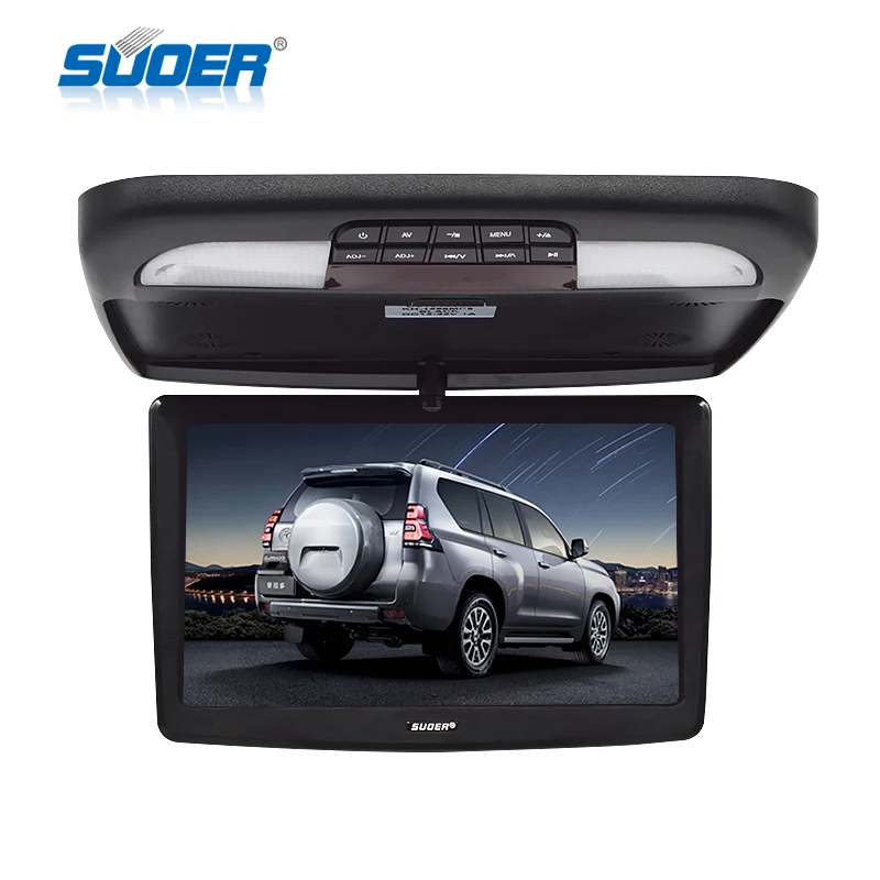Car Stereo Player MP5 with 9-Inch Screen Slim Ceiling HD Digital TV MP5 Monitor Flip Down Roof Mount Monitor Audio 
