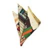American Street Style Printed Hanky Transparent Yellow Walking The Shar Pei Dog Custom Silk Handkerchief