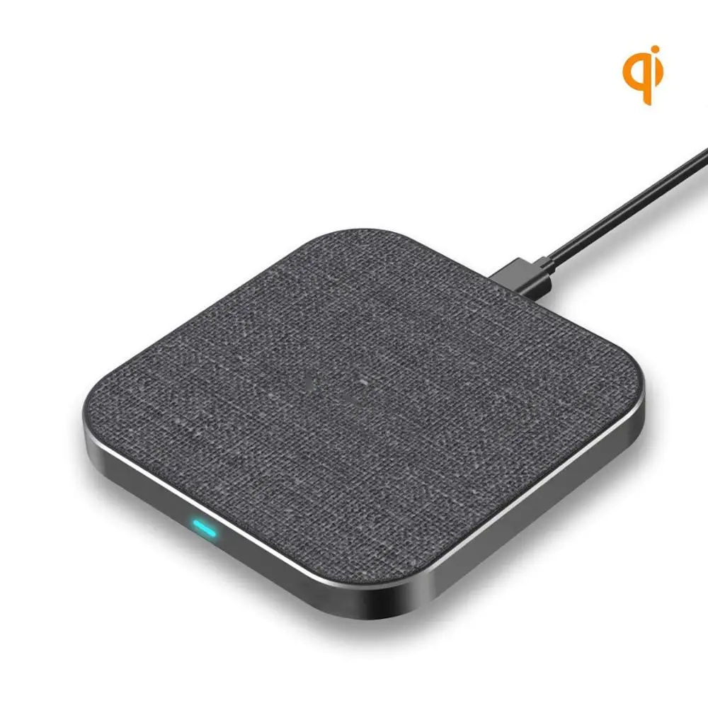 

New arrival Fabric 7.5W/10W Fast Wireless Charger for iPhone XS/XR, Grey/black