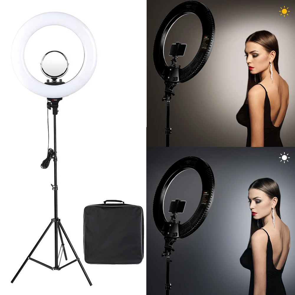 Tolifo 18'' 48W Large Dimmable Makeup Portrait Video Studio Photographic Lighting LED Circle Ring Light