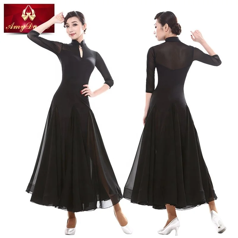 
Luxury fashion black summer elegant floral long modern ice silk qipao cheongsam 